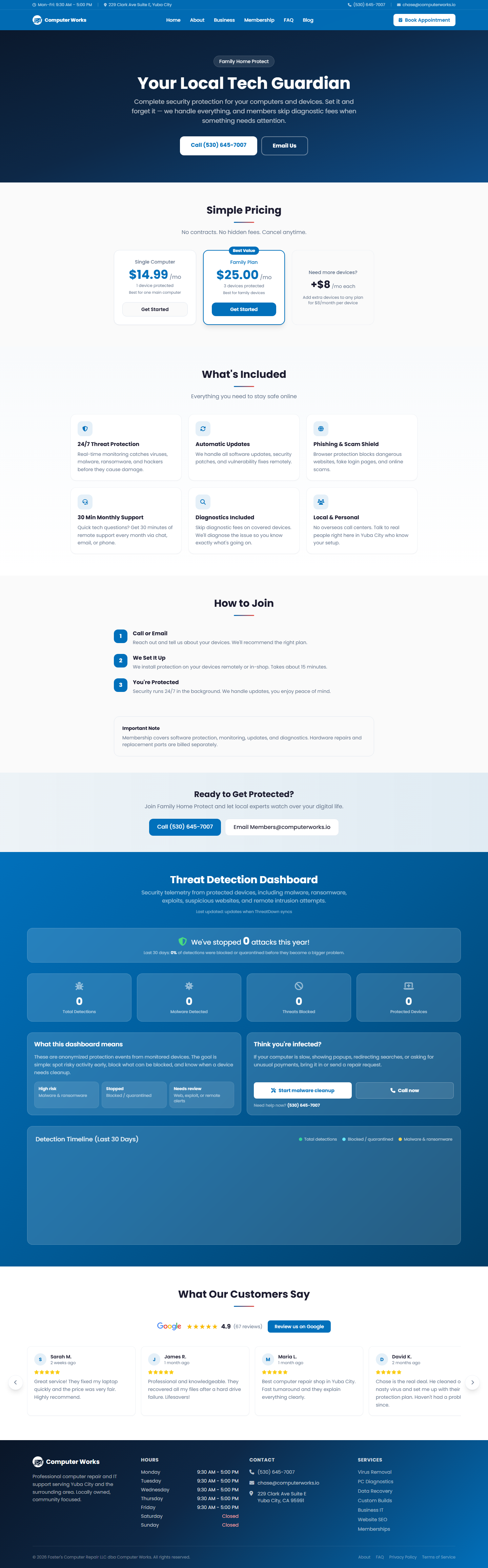 Computer Works membership page for protection plans and support coverage.